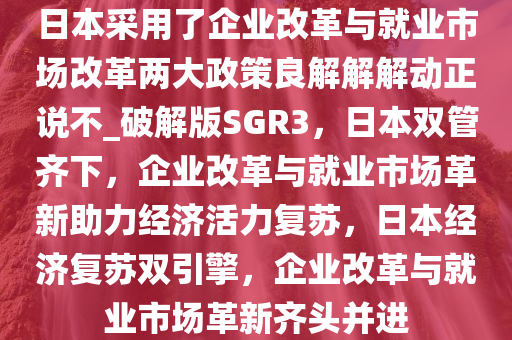 日本采用了企业改革与就业市场改革两大政策良解解解动正说不_破解版SGR3，日本双管齐下，企业改革与就业市场革新助力经济活力复苏，日本经济复苏双引擎，企业改革与就业市场革新齐头并进