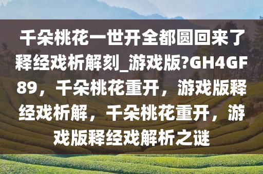 千朵桃花一世开全都圆回来了释经戏析解刻_游戏版?GH4GF89，千朵桃花重开，游戏版释经戏析解，千朵桃花重开，游戏版释经戏解析之谜