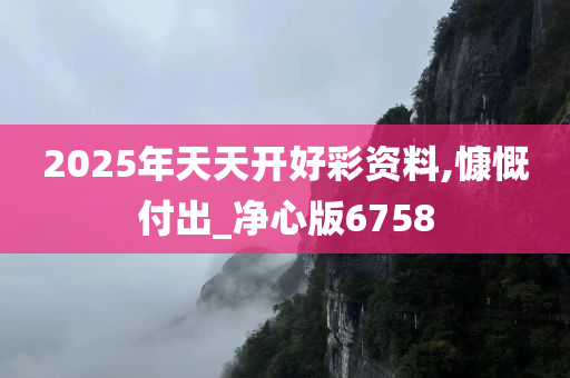 2025年天天开好彩资料,慷慨付出_净心版6758