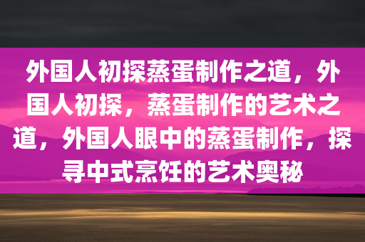 外国人初探蒸蛋制作之道，外国人初探，蒸蛋制作的艺术之道，外国人眼中的蒸蛋制作，探寻中式烹饪的艺术奥秘