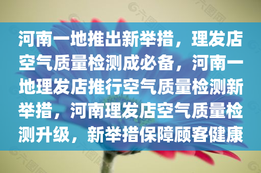 河南一地推出新举措，理发店空气质量检测成必备，河南一地理发店推行空气质量检测新举措，河南理发店空气质量检测升级，新举措保障顾客健康