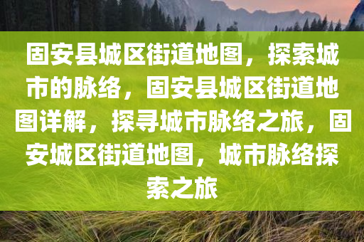 固安县城区街道地图，探索城市的脉络，固安县城区街道地图详解，探寻城市脉络之旅，固安城区街道地图，城市脉络探索之旅