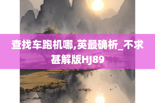 查找车跑机哪,英最确析_不求甚解版HJ89