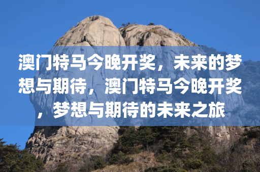 澳门特马今晚开奖，未来的梦想与期待，澳门特马今晚开奖，梦想与期待的未来之旅