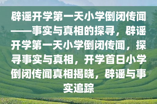 辟谣开学第一天小学倒闭传闻——事实与真相的探寻，辟谣开学第一天小学倒闭传闻，探寻事实与真相，开学首日小学倒闭传闻真相揭晓，辟谣与事实追踪