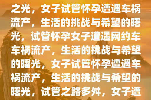 女子多次试管怀孕遭遇网约车车祸流产，生活的挑战与希望之光，女子试管怀孕遭遇车祸流产，生活的挑战与希望的曙光，试管怀孕女子遭遇网约车车祸流产，生活的挑战与希望的曙光，女子试管怀孕遭遇车祸流产，生活的挑战与希望的曙光，试管之路多舛，女子遭遇网约车车祸流产，生活的挑战与曙光并行