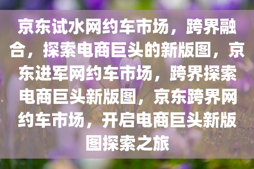 京东试水网约车市场，跨界融合，探索电商巨头的新版图，京东进军网约车市场，跨界探索电商巨头新版图，京东跨界网约车市场，开启电商巨头新版图探索之旅