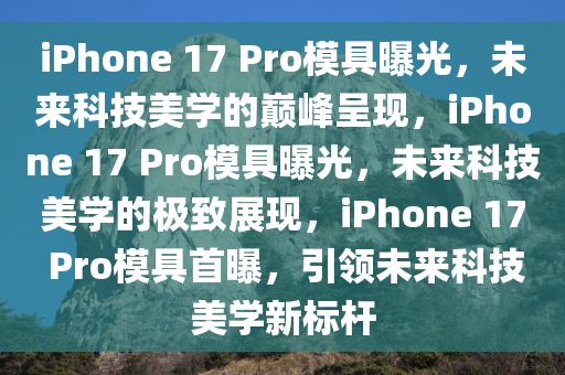 iPhone 17 Pro模具曝光，未来科技美学的巅峰呈现，iPhone 17 Pro模具曝光，未来科技美学的极致展现，iPhone 17 Pro模具首曝，引领未来科技美学新标杆