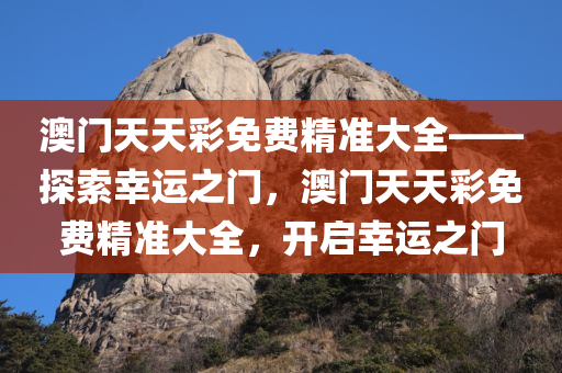 澳门天天彩免费精准大全——探索幸运之门，澳门天天彩免费精准大全，开启幸运之门