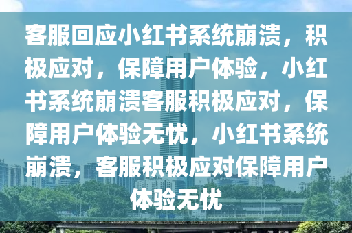 客服回应小红书系统崩溃，积极应对，保障用户体验，小红书系统崩溃客服积极应对，保障用户体验无忧，小红书系统崩溃，客服积极应对保障用户体验无忧
