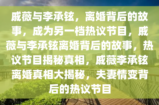 戚薇与李承铉，离婚背后的故事，成为另一档热议节目，戚薇与李承铉离婚背后的故事，热议节目揭秘真相，戚薇李承铉离婚真相大揭秘，夫妻情变背后的热议节目