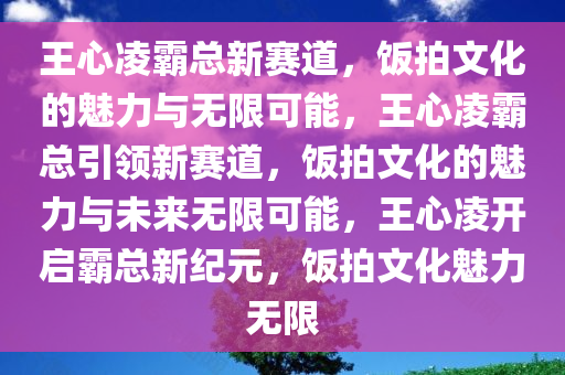 王心凌霸总新赛道，饭拍文化的魅力与无限可能，王心凌霸总引领新赛道，饭拍文化的魅力与未来无限可能，王心凌开启霸总新纪元，饭拍文化魅力无限