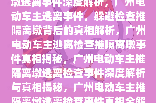 广州电动车主为躲检查推隔离墩逃离事件深度解析，广州电动车主逃离事件，躲避检查推隔离墩背后的真相解析，广州电动车主逃离检查推隔离墩事件真相揭秘，广州电动车主推隔离墩逃离检查事件深度解析与真相揭秘，广州电动车主推隔离墩逃离检查事件真相全解析
