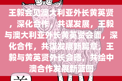 王毅会见澳大利亚外长黄英贤，深化合作，共谋发展，王毅与澳大利亚外长黄英贤会面，深化合作，共谋发展新篇章，王毅与黄英贤外长会晤，共绘中澳合作发展新蓝图