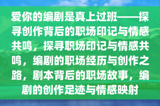 爱你的编剧是真上过班——探寻创作背后的职场印记与情感共鸣，探寻职场印记与情感共鸣，编剧的职场经历与创作之路，剧本背后的职场故事，编剧的创作足迹与情感映射