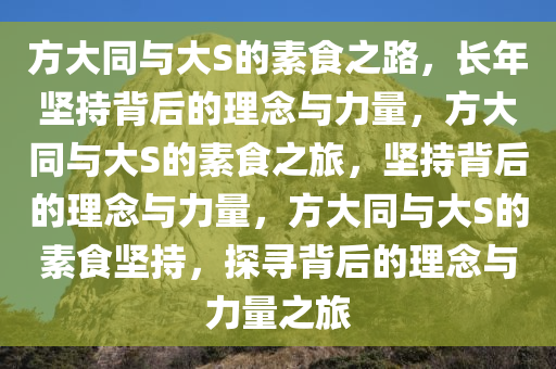方大同与大S的素食之路，长年坚持背后的理念与力量，方大同与大S的素食之旅，坚持背后的理念与力量，方大同与大S的素食坚持，探寻背后的理念与力量之旅