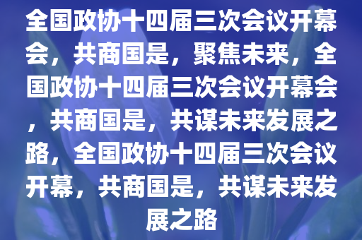 全国政协十四届三次会议开幕会，共商国是，聚焦未来，全国政协十四届三次会议开幕会，共商国是，共谋未来发展之路，全国政协十四届三次会议开幕，共商国是，共谋未来发展之路