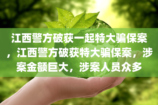江西警方破获一起特大骗保案，江西警方破获特大骗保案，涉案金额巨大，涉案人员众多今晚必出三肖2025_2025新澳门精准免费提供·精确判断