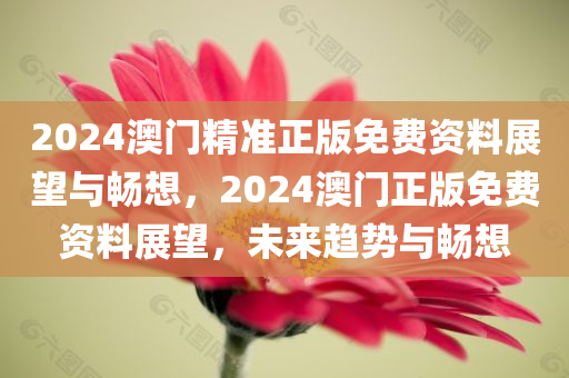 2024澳门精准正版免费资料展望与畅想，2024澳门正版免费资料展望，未来趋势与畅想今晚必出三肖2025_2025新澳门精准免费提供·精确判断