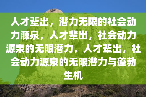 人才辈出，潜力无限的社会动力源泉，人才辈出，社会动力源泉的无限潜力，人才辈出，社会动力源泉的无限潜力与蓬勃生机