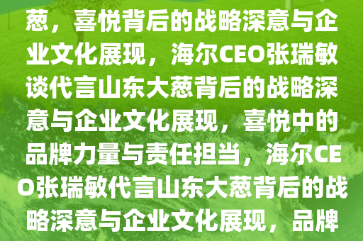 海尔CEO说很高兴为山东大葱代言