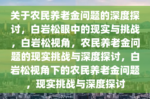 关于农民养老金问题的深度探讨，白岩松眼中的现实与挑战，白岩松视角，农民养老金问题的现实挑战与深度探讨，白岩松视角下的农民养老金问题，现实挑战与深度探讨