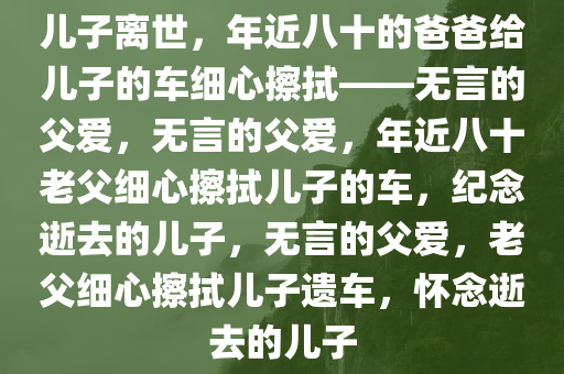 儿子离世，年近八十的爸爸给儿子的车细心擦拭——无言的父爱，无言的父爱，年近八十老父细心擦拭儿子的车，纪念逝去的儿子，无言的父爱，老父细心擦拭儿子遗车，怀念逝去的儿子