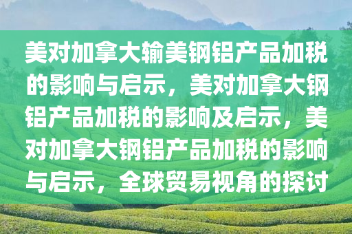 美对加拿大输美钢铝产品加税的影响与启示，美对加拿大钢铝产品加税的影响及启示，美对加拿大钢铝产品加税的影响与启示，全球贸易视角的探讨