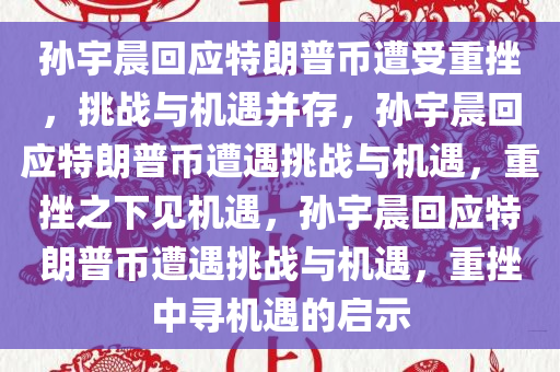 孙宇晨回应特朗普币遭受重挫，挑战与机遇并存，孙宇晨回应特朗普币遭遇挑战与机遇，重挫之下见机遇，孙宇晨回应特朗普币遭遇挑战与机遇，重挫中寻机遇的启示