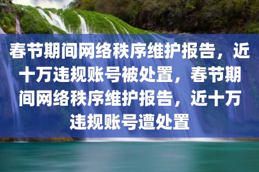 春节期间网络秩序维护报告，近十万违规账号被处置，春节期间网络秩序维护报告，近十万违规账号遭处置