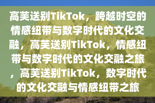 高芙送别TikTok，跨越时空的情感纽带与数字时代的文化交融，高芙送别TikTok，情感纽带与数字时代的文化交融之旅，高芙送别TikTok，数字时代的文化交融与情感纽带之旅