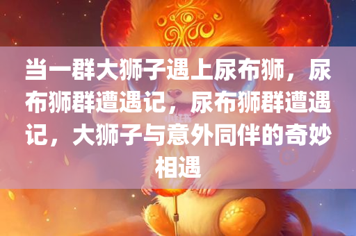 当一群大狮子遇上尿布狮，尿布狮群遭遇记，尿布狮群遭遇记，大狮子与意外同伴的奇妙相遇