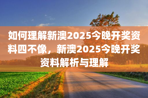如何理解新澳2025今晚开奖资料四不像，新澳2025今晚开奖资料解析与理解
