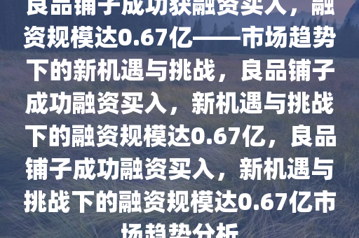 良品铺子成功获融资买入，融资规模达0.67亿——市场趋势下的新机遇与挑战，良品铺子成功融资买入，新机遇与挑战下的融资规模达0.67亿，良品铺子成功融资买入，新机遇与挑战下的融资规模达0.67亿市场趋势分析