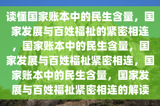 读懂国家账本中的民生含量，国家发展与百姓福祉的紧密相连，国家账本中的民生含量，国家发展与百姓福祉紧密相连，国家账本中的民生含量，国家发展与百姓福祉紧密相连的解读