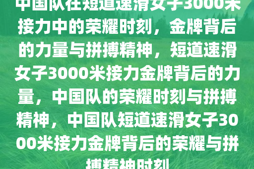中国队在短道速滑女子3000米接力中的荣耀时刻，金牌背后的力量与拼搏精神，短道速滑女子3000米接力金牌背后的力量，中国队的荣耀时刻与拼搏精神，中国队短道速滑女子3000米接力金牌背后的荣耀与拼搏精神时刻