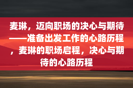 麦琳，迈向职场的决心与期待——准备出发工作的心路历程，麦琳的职场启程，决心与期待的心路历程
