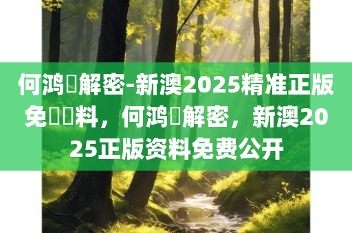 何鸿燊解密-新澳2025精准正版免費資料，何鸿燊解密，新澳2025正版资料免费公开，何鸿燊解密，新澳2025正版资料免费公开与精准资料揭秘