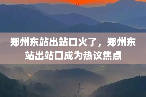 郑州东站出站口火了，郑州东站出站口成为热议焦点，郑州东站出站口成热议焦点，热议背后的故事揭秘