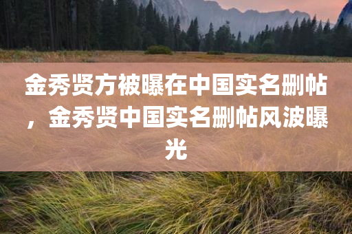 金秀贤方被曝在中国实名删帖，金秀贤中国实名删帖风波曝光