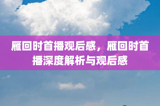 雁回时首播观后感，雁回时首播深度解析与观后感，雁回时首播深度解析与观后感分享