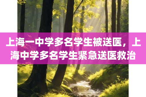 上海一中学多名学生被送医，上海中学多名学生紧急送医救治，上海中学多名学生紧急送医救治事件关注中