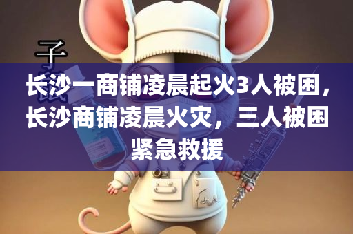 长沙一商铺凌晨起火3人被困，长沙商铺凌晨火灾，三人被困紧急救援，长沙商铺凌晨火灾，三人被困紧急救援行动启动