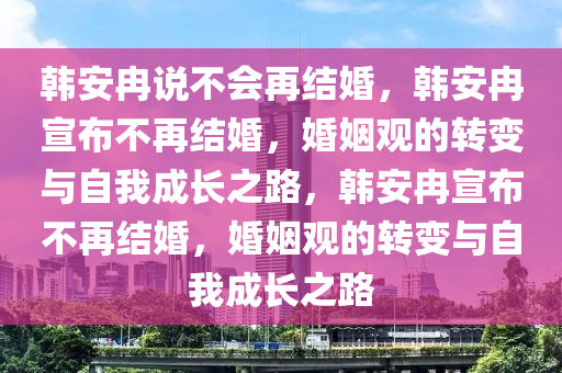 韩安冉说不会再结婚，韩安冉宣布不再结婚，婚姻观的转变与自我成长之路，韩安冉宣布不再结婚，婚姻观的转变与自我成长之路