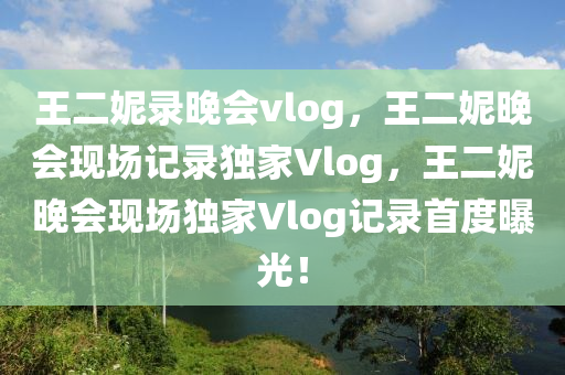 王二妮录晚会vlog，王二妮晚会现场记录独家Vlog，王二妮晚会现场独家Vlog记录首度曝光！