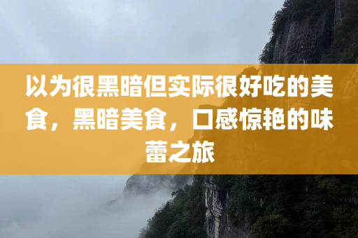 以为很黑暗但实际很好吃的美食，黑暗美食，口感惊艳的味蕾之旅，黑暗美食，味蕾惊艳之旅，口感诱人的美食探索之旅