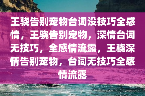 王骁告别宠物台词没技巧全感情，王骁告别宠物，深情台词无技巧，全感情流露，王骁深情告别宠物，台词无技巧全感情流露今晚必出三肖2025_2025新澳门精准免费提供·精确判断