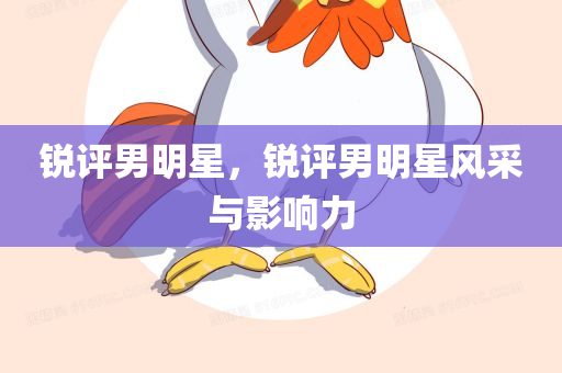 锐评男明星，锐评男明星风采与影响力