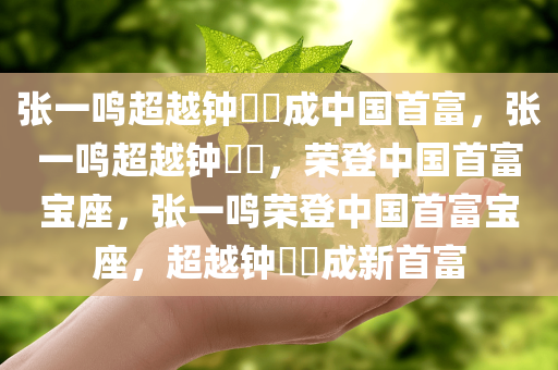 张一鸣超越钟睒睒成中国首富，张一鸣超越钟睒睒，荣登中国首富宝座，张一鸣荣登中国首富宝座，超越钟睒睒成新首富