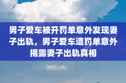 男子爱车被开罚单意外发现妻子出轨，男子爱车遭罚单意外揭露妻子出轨真相，男子爱车遭罚单意外揭露妻子出轨真相